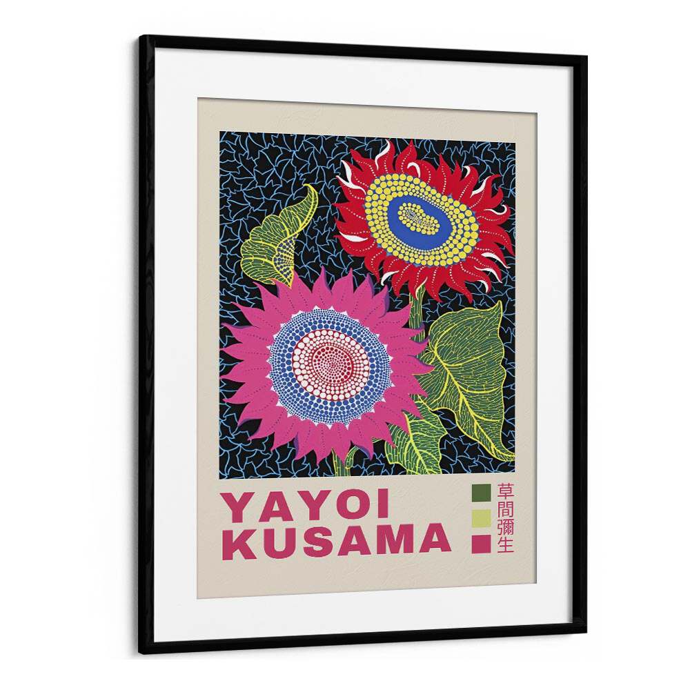 Yayoi Kusama XX Japanese Vintage Paintings in Black Frame With Mount