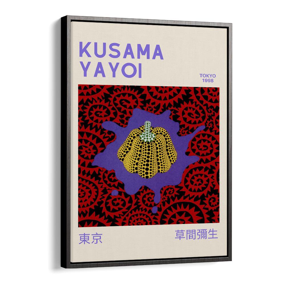 Yayoi Kusama XXII Japanese Vintage Paintings in Black Floater Frame