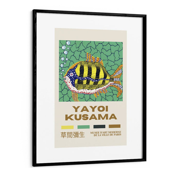 Yayoi Kusama-deapth Of The Sea 1993 By Yayoi Kusama Japanese Vintage Paintings in Black Frame With Mount