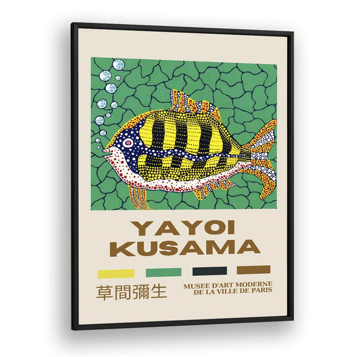 Yayoi Kusama-deapth Of The Sea 1993 By Yayoi Kusama Japanese Vintage Paintings in Black Plain Frame