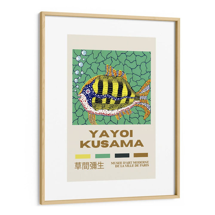 Yayoi Kusama-deapth Of The Sea 1993 By Yayoi Kusama Japanese Vintage Paintings in Oak Wood Frame With Mount