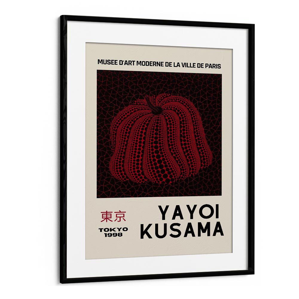 Yayoi Kusama-tokyo 1998-pumpkin By Yayoi Kusama Japanese Vintage Paintings in Black Frame With Mount