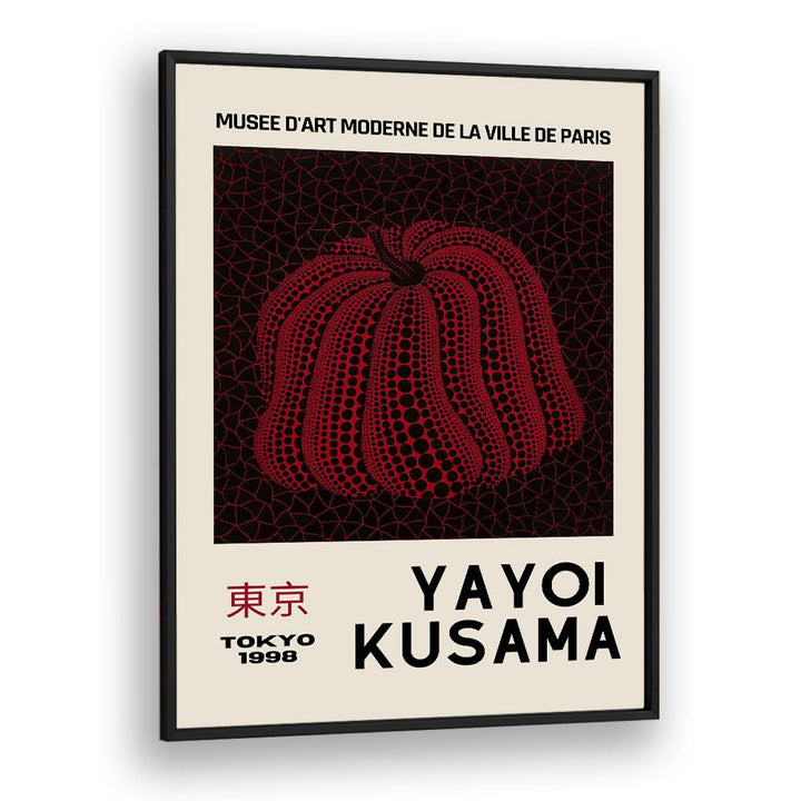 Yayoi Kusama-tokyo 1998-pumpkin By Yayoi Kusama Japanese Vintage Paintings in Black Plain Frame