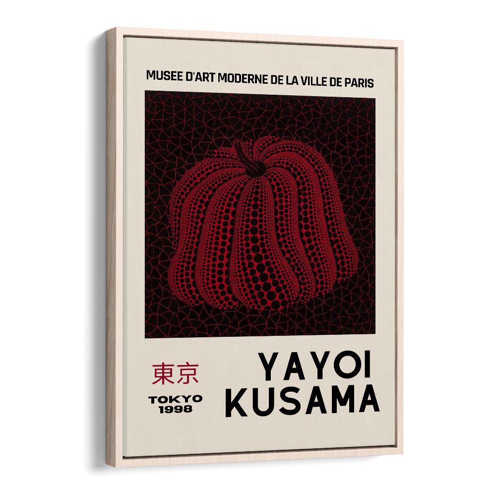 Yayoi Kusama-tokyo 1998-pumpkin By Yayoi Kusama Japanese Vintage Paintings in Oak Wood Floater Frame