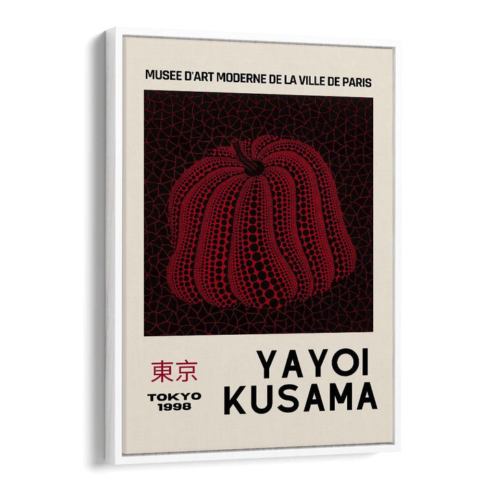 Yayoi Kusama-tokyo 1998-pumpkin By Yayoi Kusama Japanese Vintage Paintings in White Floater Frame