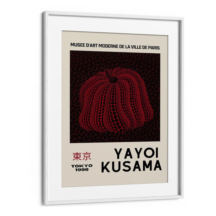 Yayoi Kusama-tokyo 1998-pumpkin By Yayoi Kusama Japanese Vintage Paintings in White Frame With Mount