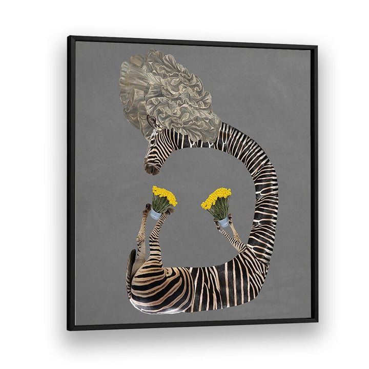 Yellow Flowers In A Bucket Surreal Art Prints Surrealism in Black Plain Frame