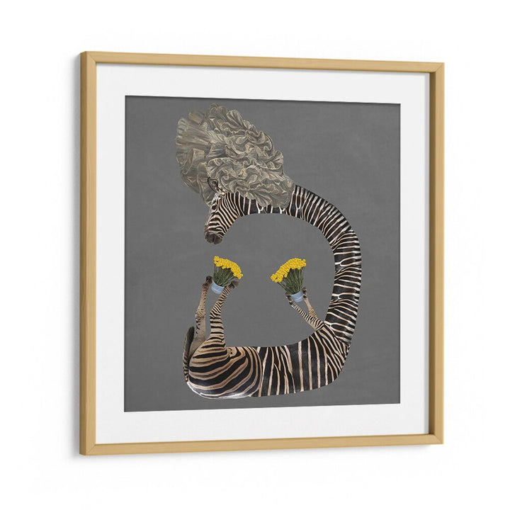 Yellow Flowers In A Bucket Surreal Art Prints Surrealism in Oak Wood Frame With Mount