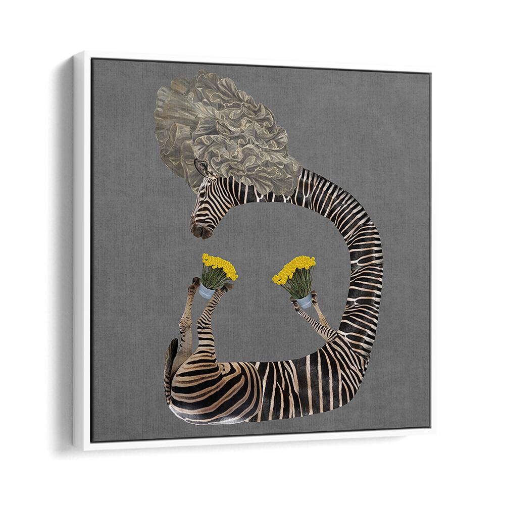 Yellow Flowers In A Bucket Surreal Art Prints Surrealism in White Floater Frame