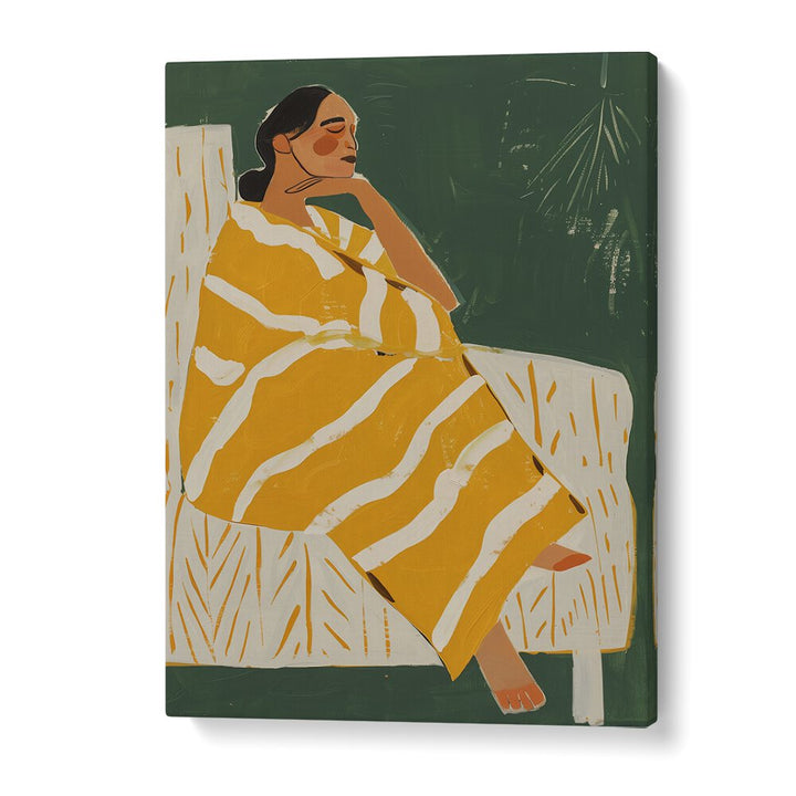 Yellow Plum  Women Illustrations paintings in Gallery Wrap