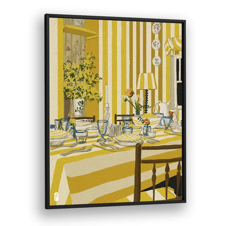 Yellow Room Portrait by Dianne Nicole Fernando Kitchen Posters in Black Plain Frame