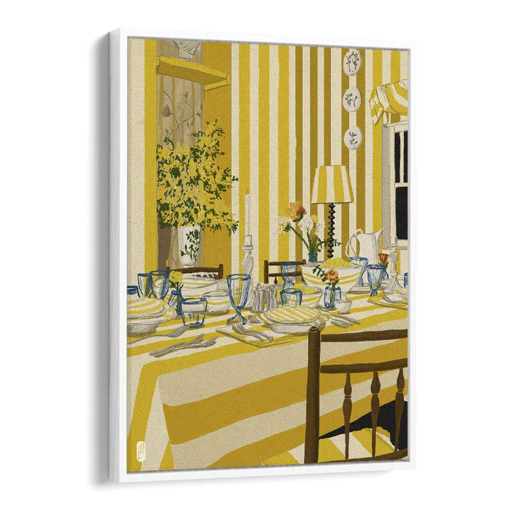 Yellow Room Portrait by Dianne Nicole Fernando Kitchen Posters in White Floater Frame