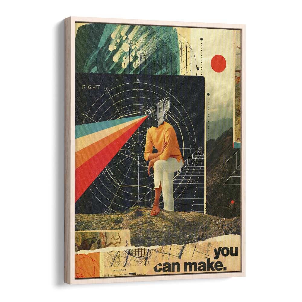 You Can Make It Right By Frank Moth By Frank Moth Surreal Art Prints Surrealism in Oak Wood Floater Frame