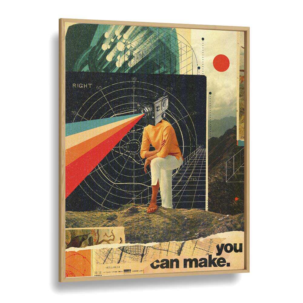 You Can Make It Right By Frank Moth By Frank Moth Surreal Art Prints Surrealism in Oak Wood Plain Frame