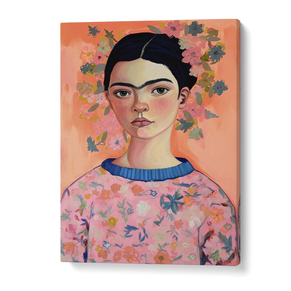 Young Frida Peach By Treechild Women Illustration Art Prints in Gallery Wrap