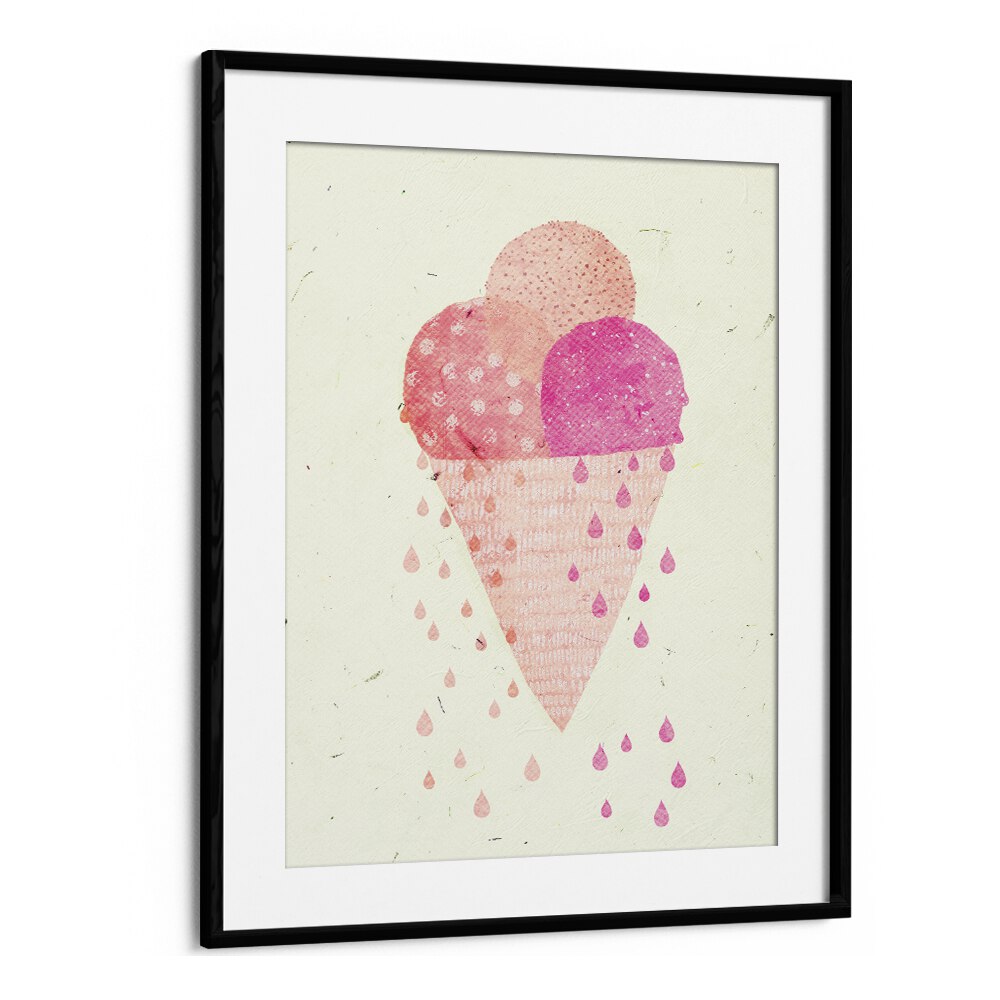 Yummy Ice by Treechild Kitchen Art Prints in Black Frame With Mount