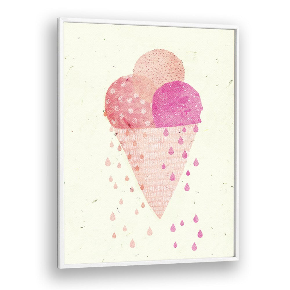 Yummy Ice by Treechild Kitchen Art Prints in White Plain Frame