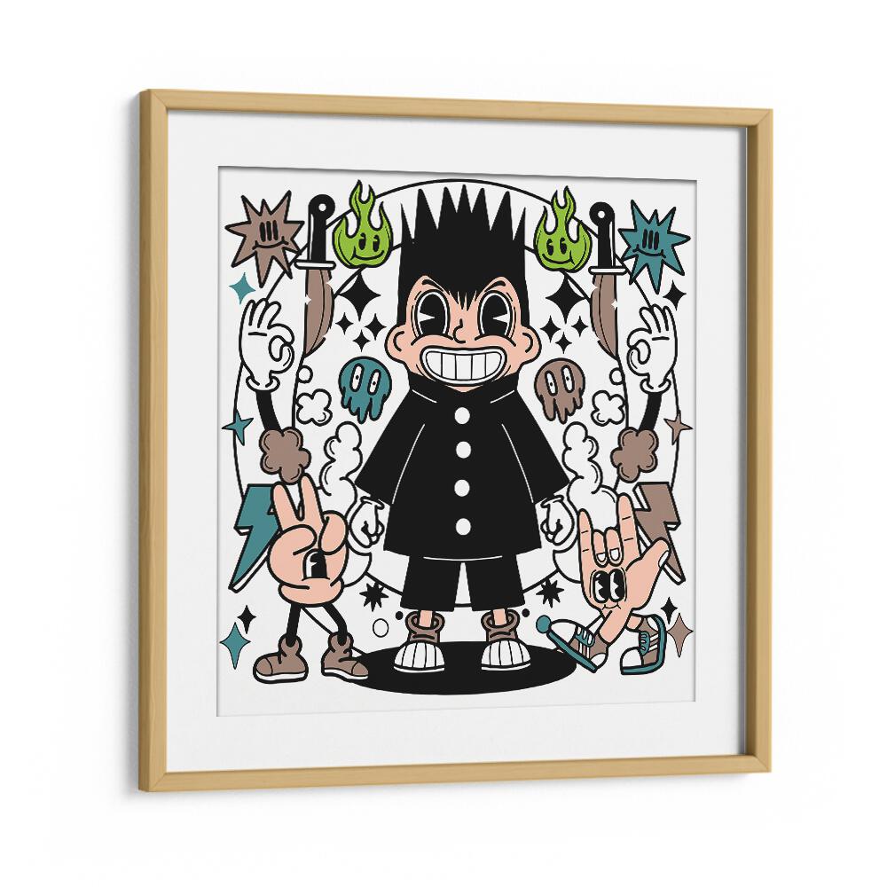 Zany Zingers Comic Art Artwork in Oak Wood Frame With Mount