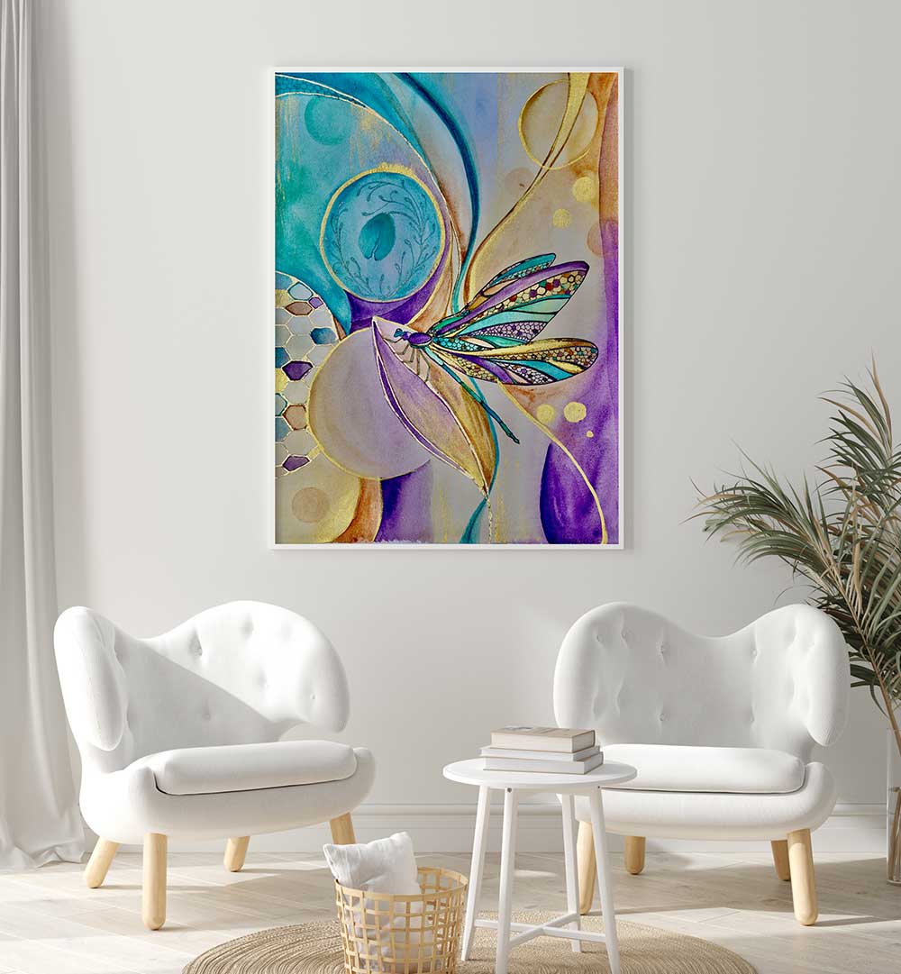 Bright ZEN DRAGONFLY, KIDS ROOM PAINTINGS add vibrant color and whimsy to any child's space, perfect for imaginative decor.