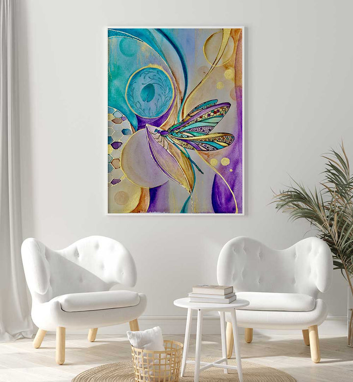Bright ZEN DRAGONFLY, KIDS ROOM PAINTINGS add vibrant color and whimsy to any child's space, perfect for imaginative decor.