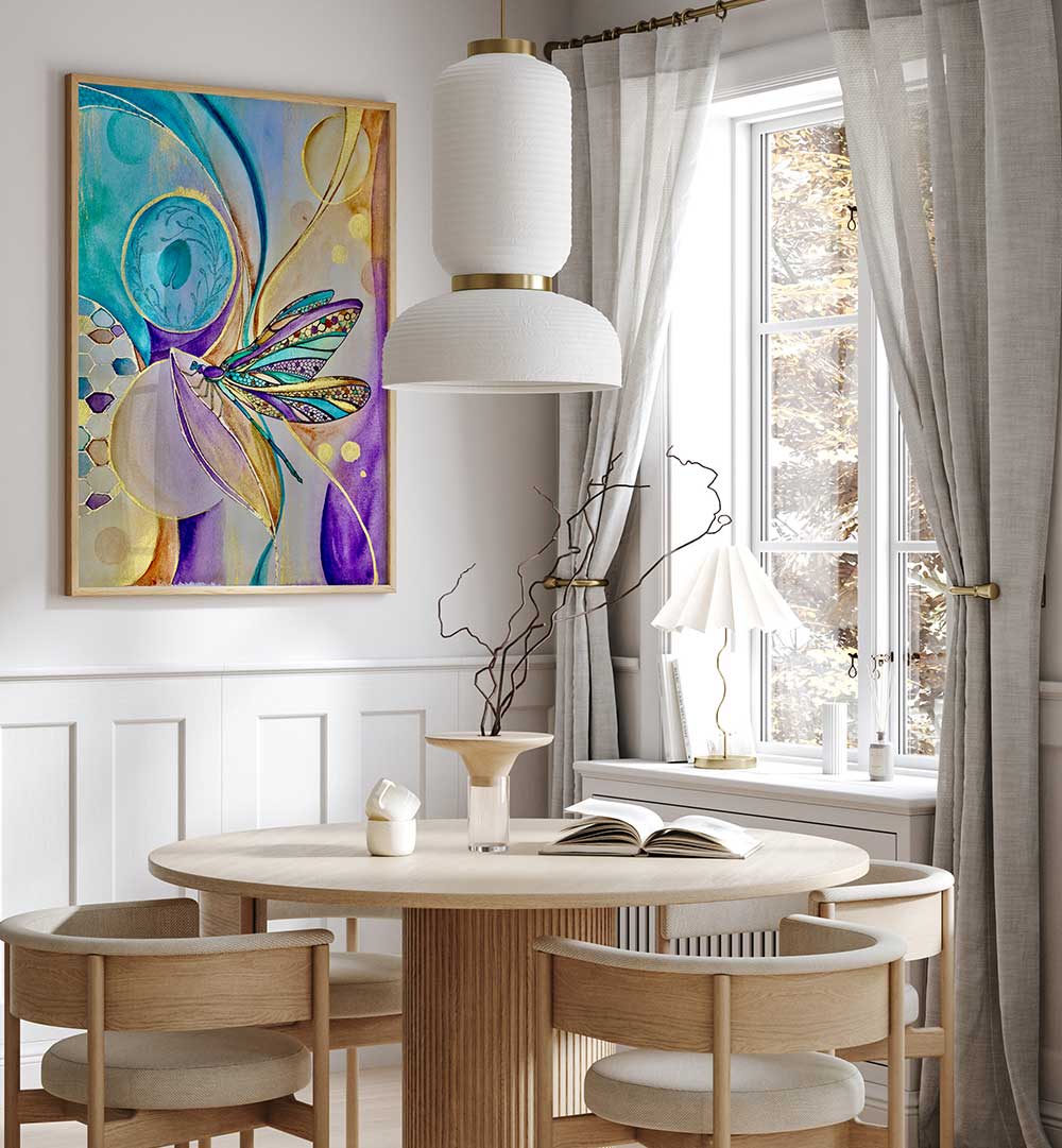 Bright and whimsical ZEN DRAGONFLY, KIDS ROOM PAINTINGS, perfect for transforming your child's space into a vibrant wonderland.
