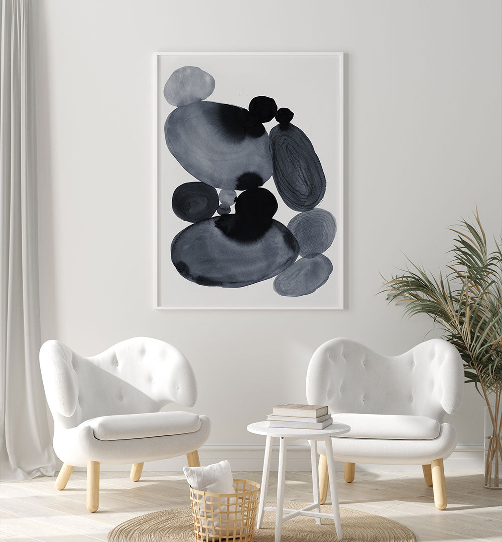 Transform your space with ZEN GARDEN STONES, ABSTRACT PAINTINGS, featuring serene hand-painted artwork.