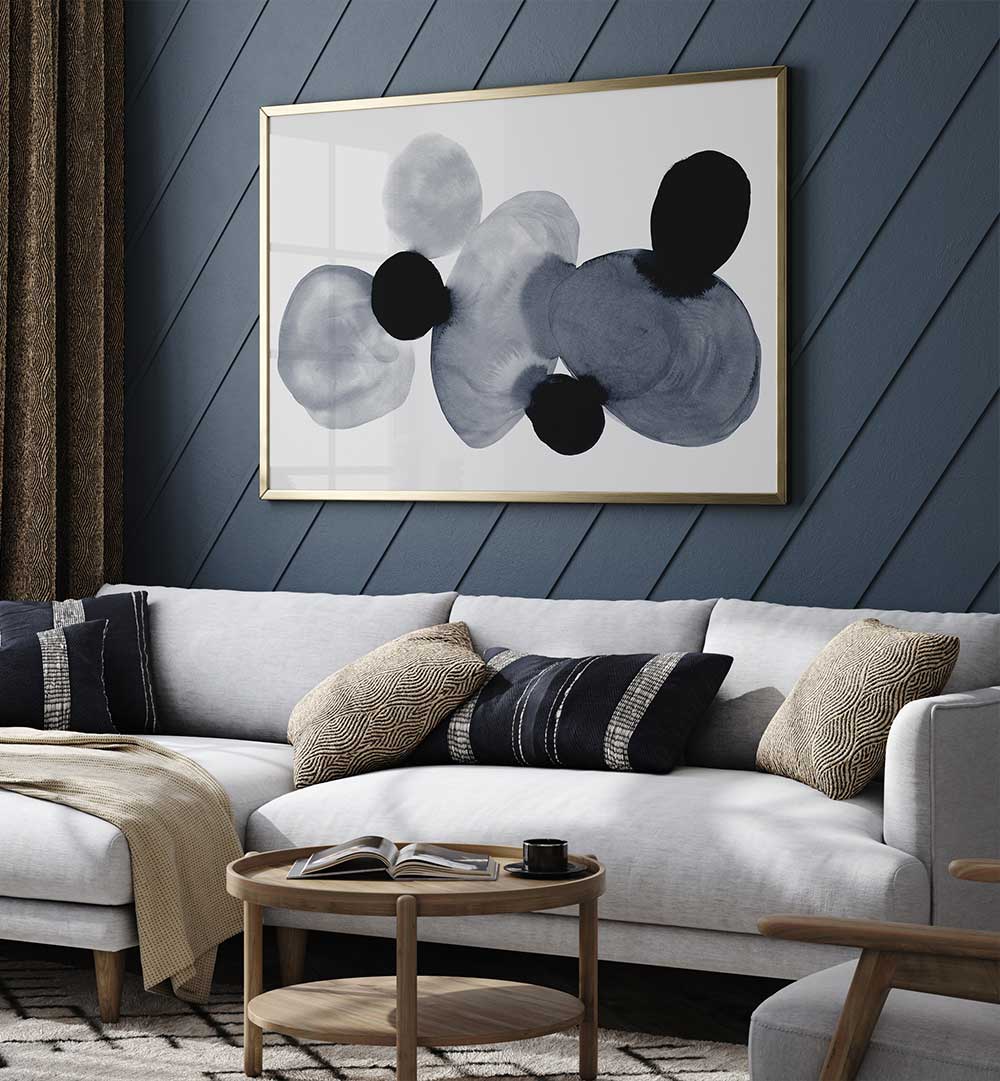 Tranquil ZEN GARDEN STONES II, ABSTRACT PAINTINGS in earthy tones, enhancing serenity in any space. Perfect for decor.