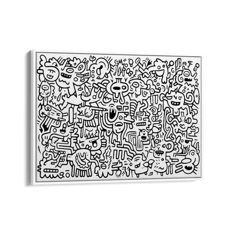 Zen Zoodles Doodle Art Artwork in White Floater Frame