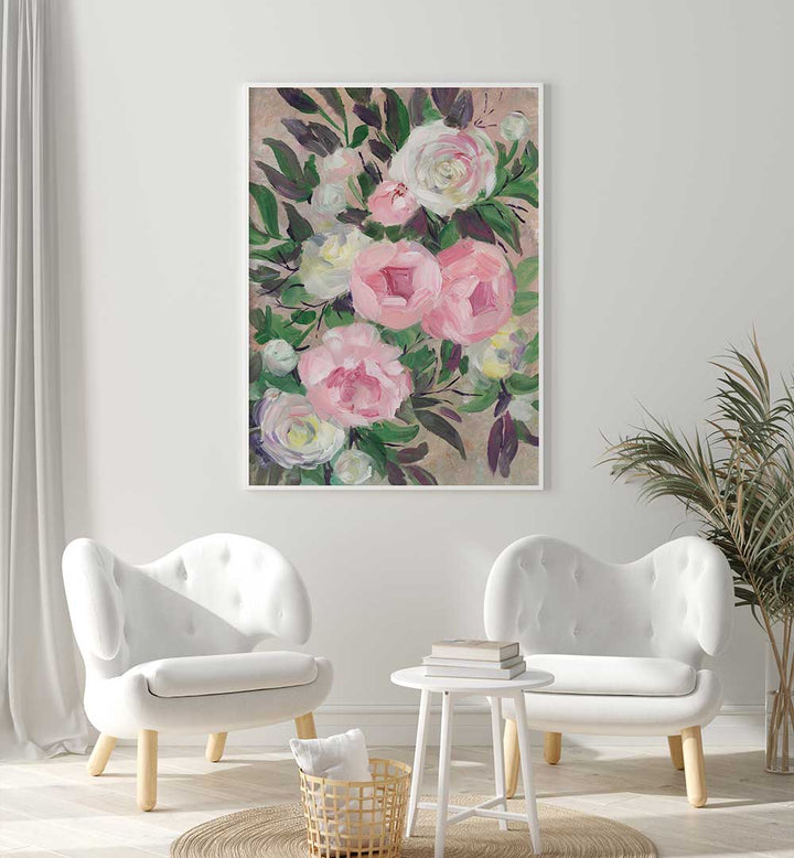 ZOYE PAINTERLY BOUQUET , FLORAL FLOWER PAINTINGS
