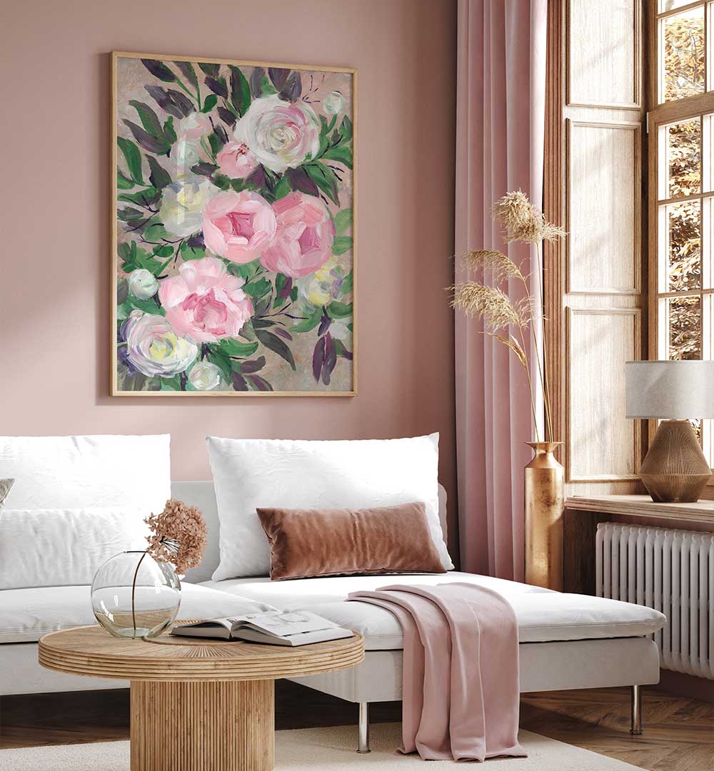 ZOYE PAINTERLY BOUQUET , FLORAL FLOWER PAINTINGS