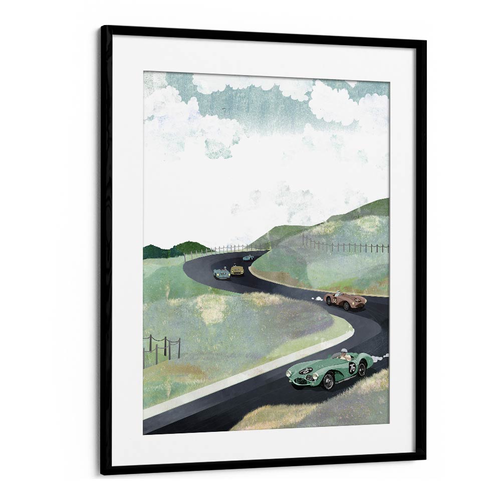 Zandvoort Circuit By Goed Blauw Landscape Art Prints in Black Frame With Mount