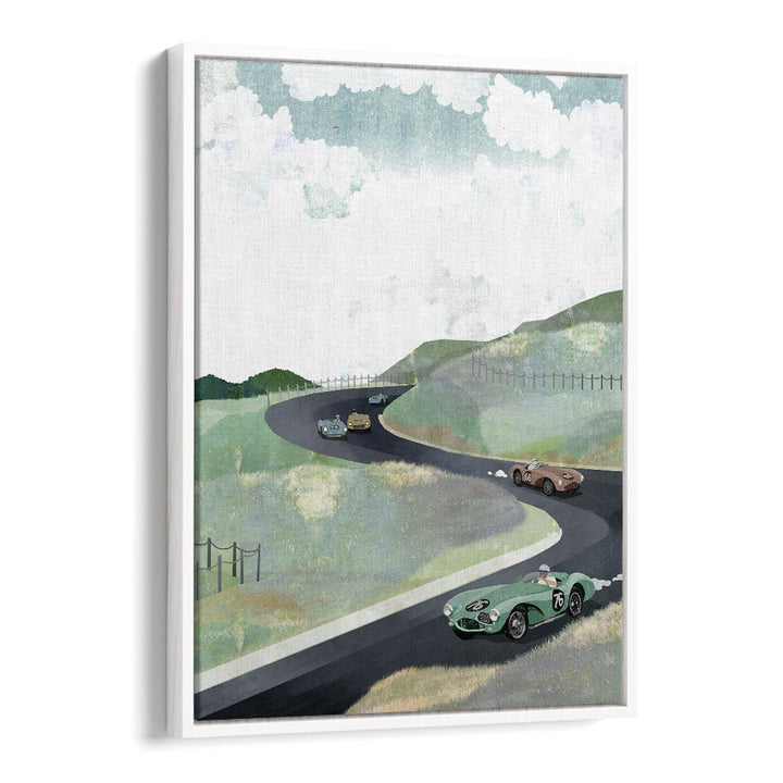 Zandvoort Circuit By Goed Blauw Landscape Art Prints in White Floater Frame