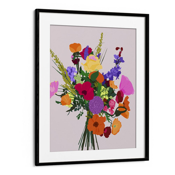 Zeal By Uma Gokhale Botanical Art Prints in Black Frame With Mount