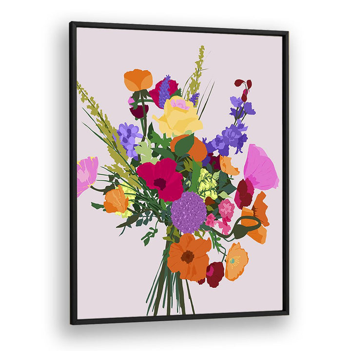 Zeal By Uma Gokhale Botanical Art Prints in Black Plain Frame