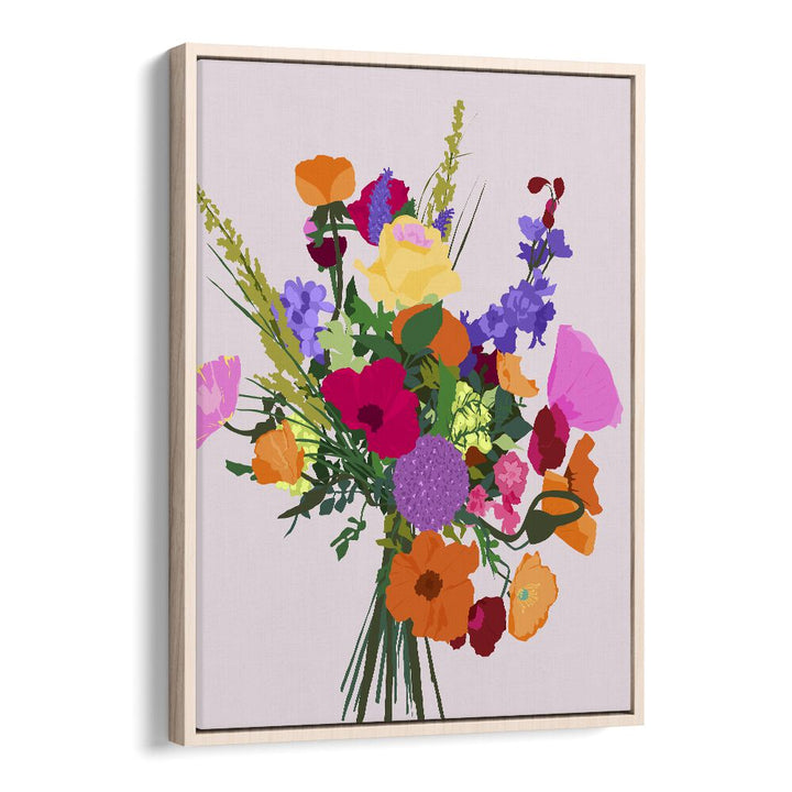 Zeal By Uma Gokhale Botanical Art Prints in Oak Wood Floater Frame