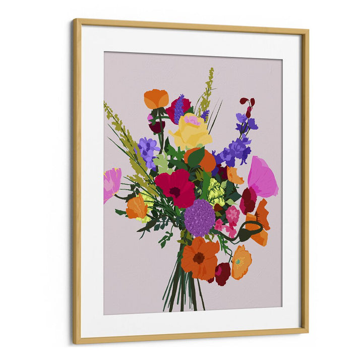 Zeal By Uma Gokhale Botanical Art Prints in Oak Wood Frame With Mount