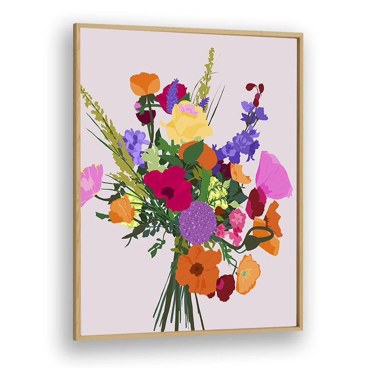 Zeal By Uma Gokhale Botanical Art Prints in Oak Wood Plain Frame