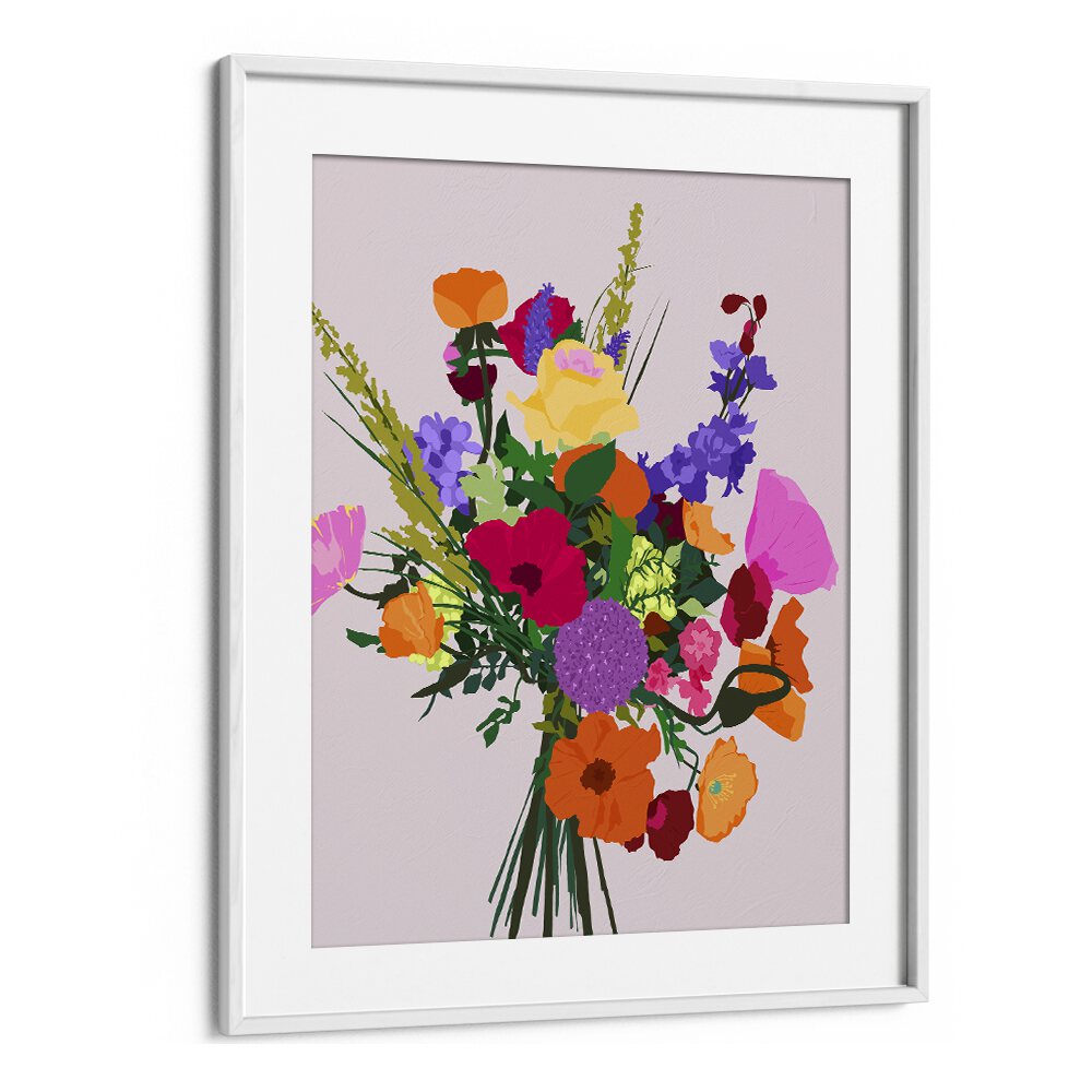 Zeal By Uma Gokhale Botanical Art Prints in White Frame With Mount