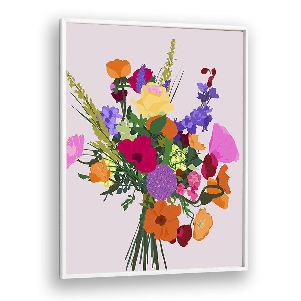 Zeal By Uma Gokhale Botanical Art Prints in White Plain Frame