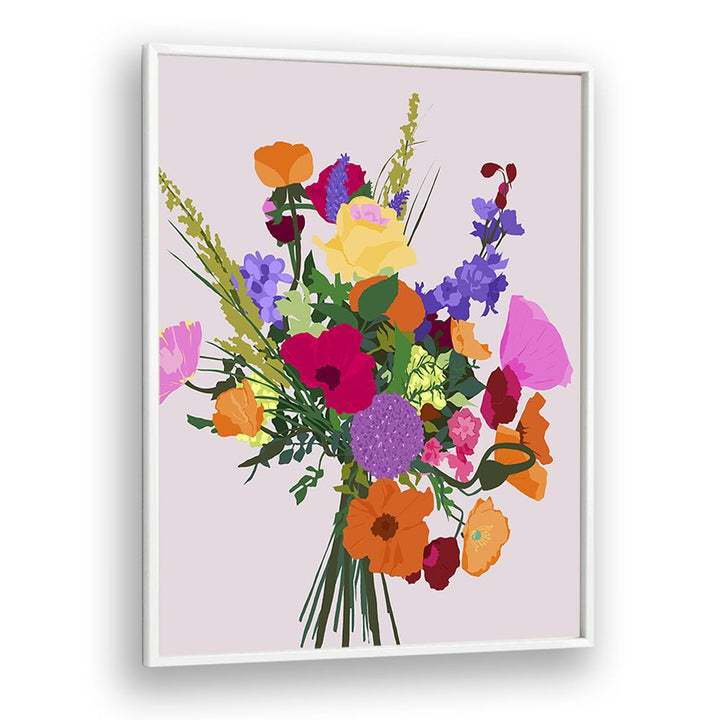 Zeal By Uma Gokhale Botanical Art Prints in White Plain Frame