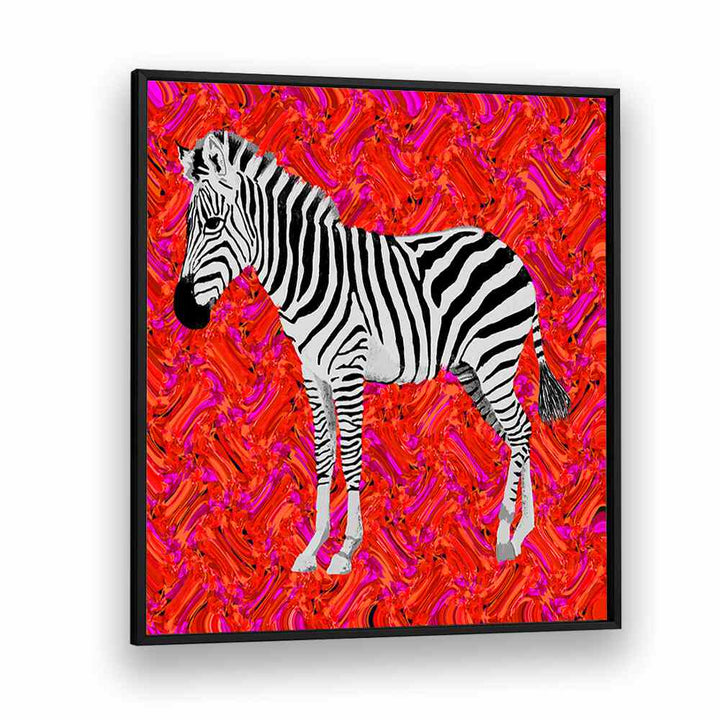 Zebra By Lynnda Rakos Pop Art Paintings Pop Art Prints in Black Plain Frame