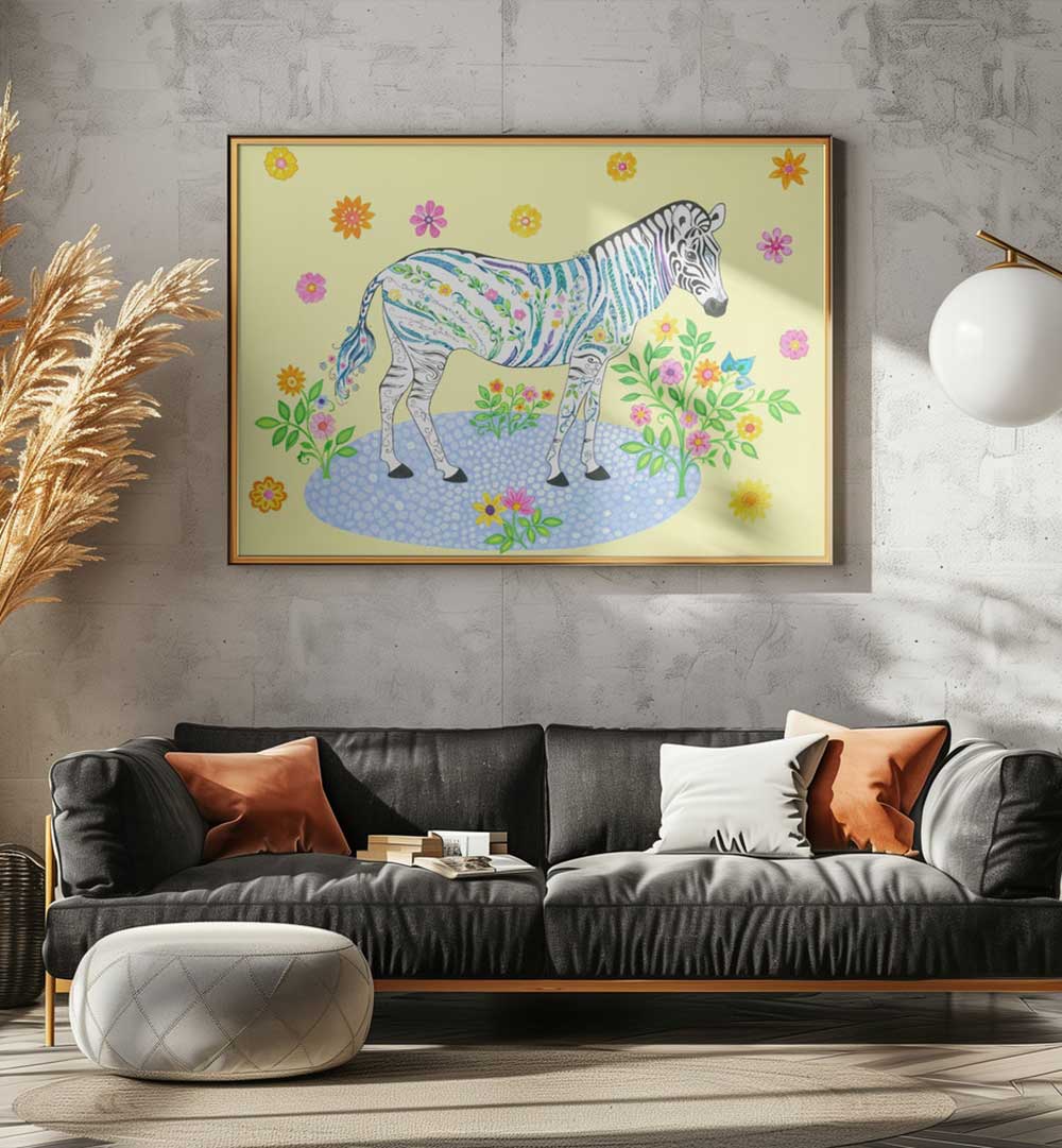 ZEBRA YELLOW , KIDS ROOM PAINTINGS