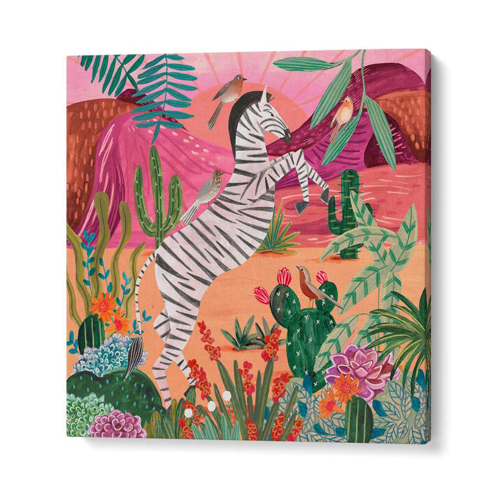 Zebra in the Mountains By Caroline Bonne Muller Kids Room Paintings in Gallery Wrap