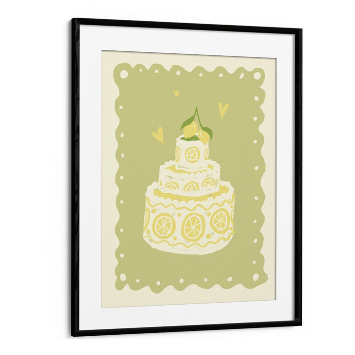 Zitronen Kuchen Up by Studio Dolci Kitchen Posters in Black Frame With Mount