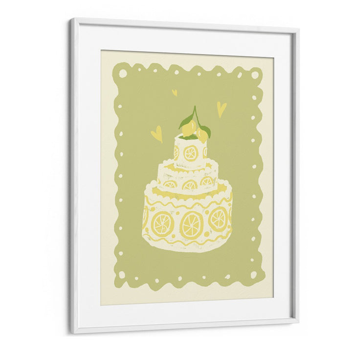 Zitronen Kuchen Up by Studio Dolci Kitchen Posters in White Frame With Mount