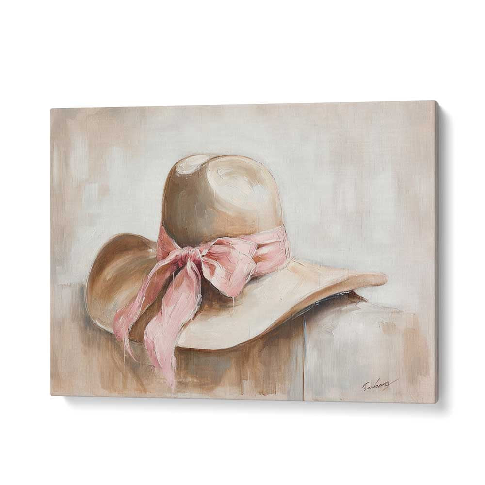 a beige hat I electric wall art prints in Gallery Wrap