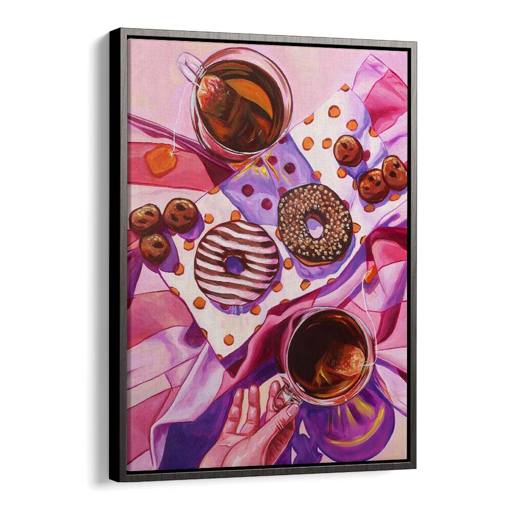  a cup of warmth kitchen posters in Black Floater Frame