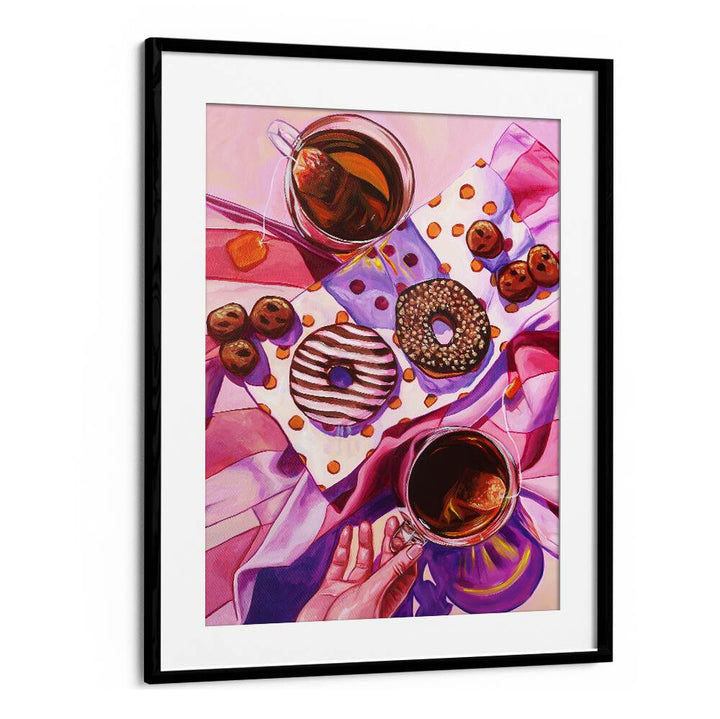  a cup of warmth kitchen posters in Black Frame With Mount