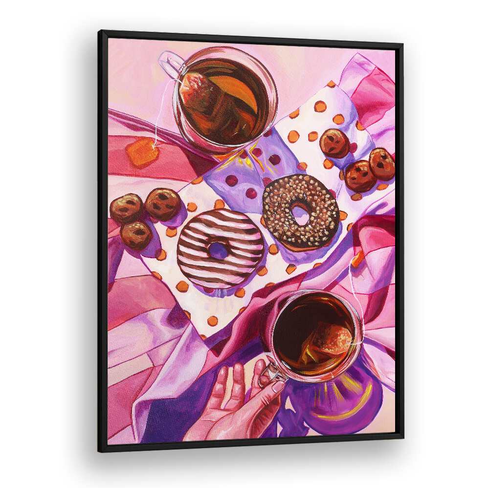  a cup of warmth kitchen posters in Black Plain Frame