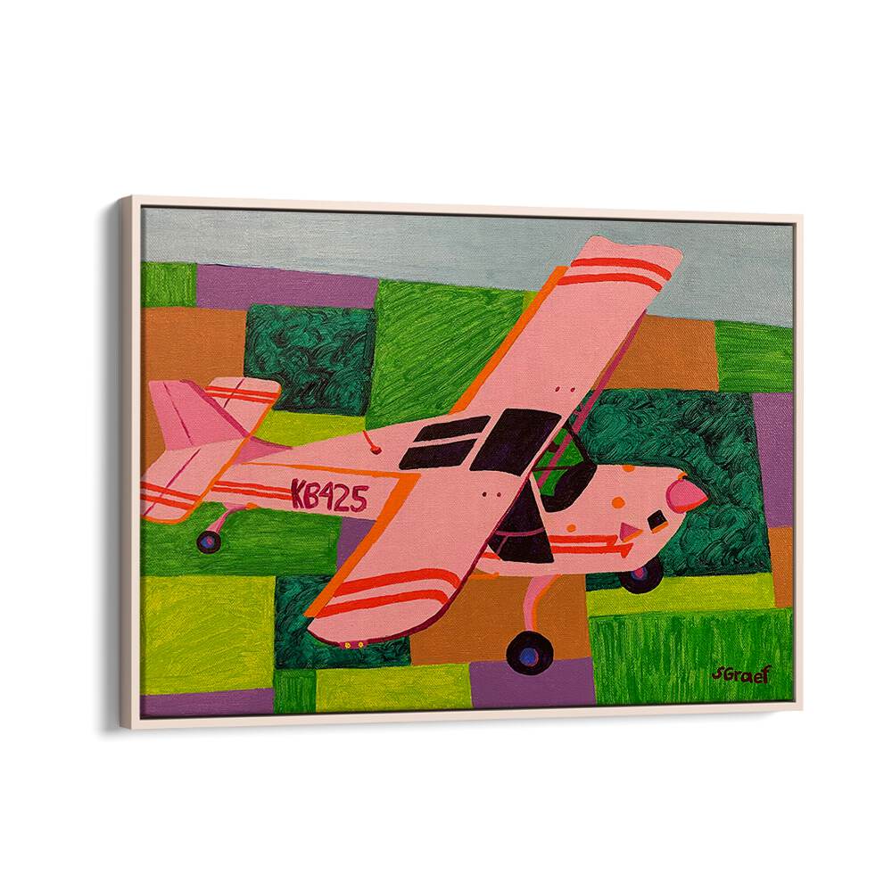 above the farms landscape art prints in Oak Wood Floater Frame